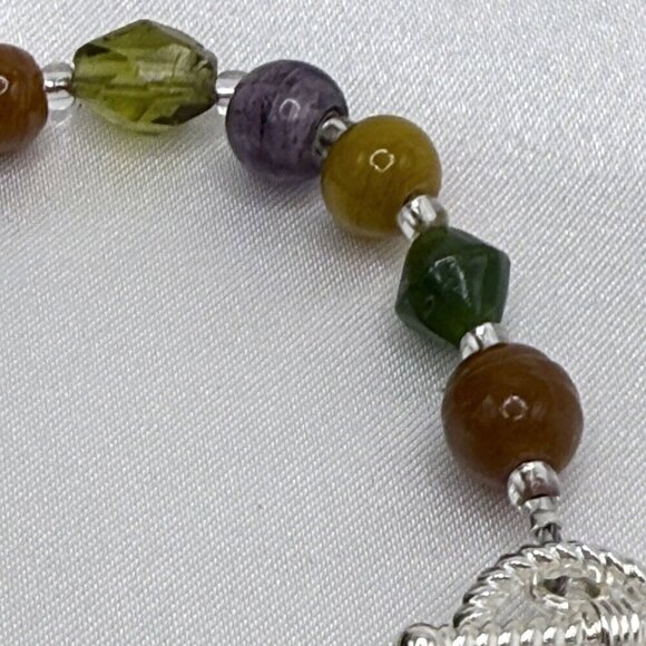 REIMAGINED Agate Glass Bead Toggle Bracelet 7.5 Inch - Picture 7 of 8